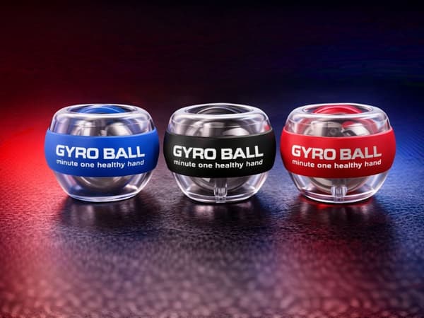 Gyroball træningsbold til håndled/underarm med håndledsrem, tilfældig farve