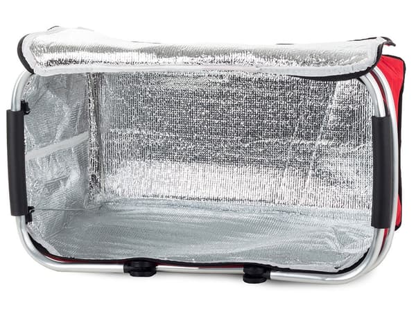 Sammenfoldelig picnickurv med isolering rød 48 x 28 x 22 cm