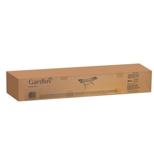 Dobbelt hængekøje med stativ 200x150 cm 250 kg bomuld/polyester grå