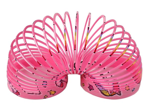Leksaksfjäder i plast 6 cm ljusrosa enhörning & regnbåge 1-pack