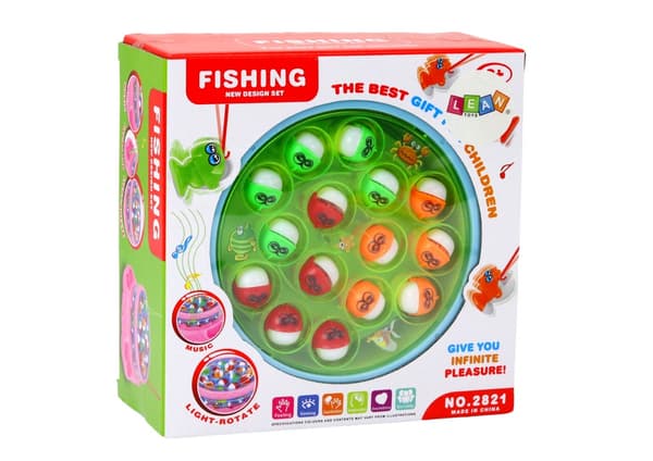 Fiskespil med roterende dam, lys og lyd, blå, fra 3 år