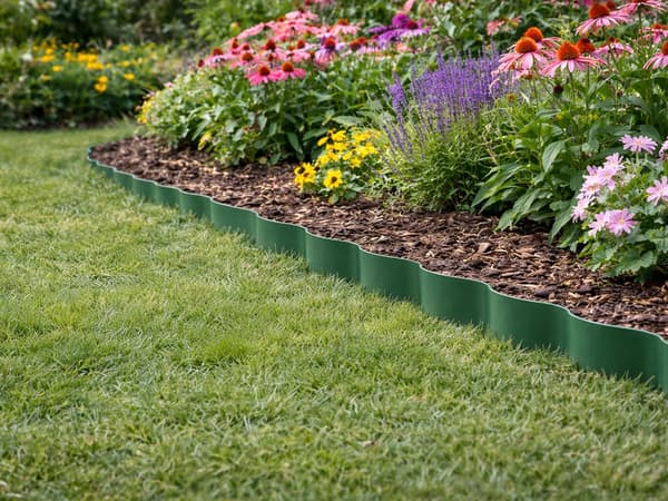 Kantavgränsning trädgård plast 9 m x 20 cm grön