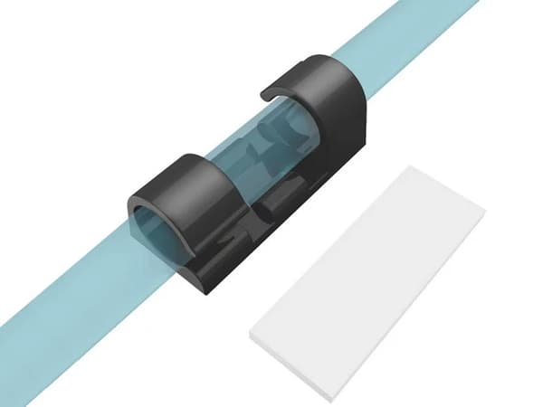 Kabelhållare självhäftande kabelclips 20-pack, max 7 mm, plast