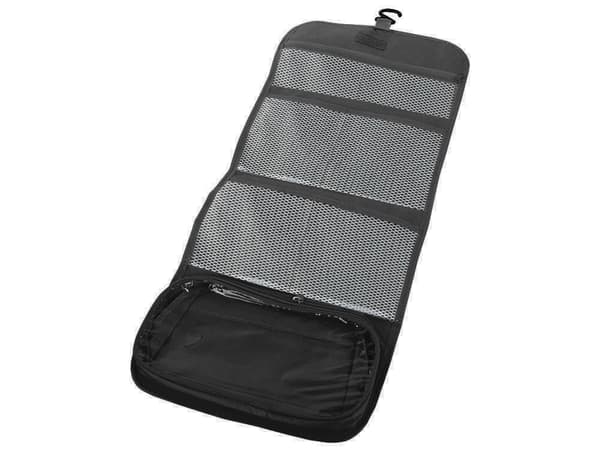Sammenklappelig toilettaske med krog sort 26x16 cm (64x26 cm udfoldet)