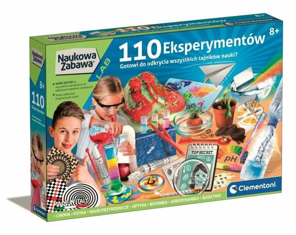 Experimentlåda för barn 8+ med 110 experiment i kemi, fysik och botanik