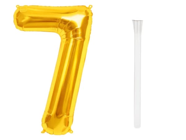 Talballon 7 folie guld 66 cm 1-pak