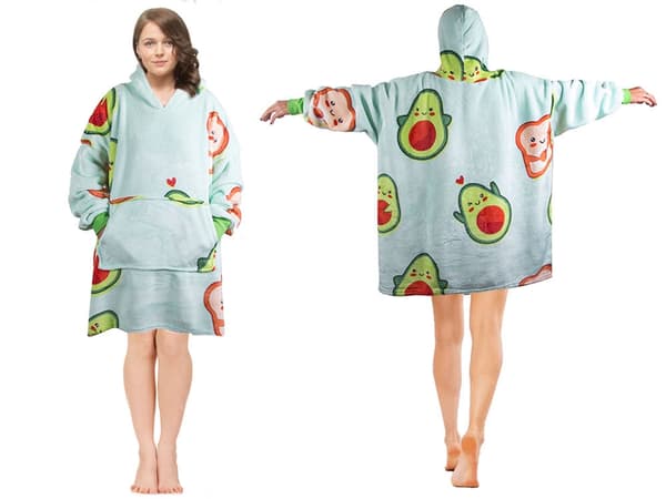 Oversize hoodie filttröja med teddyfoder one size XXL avokado