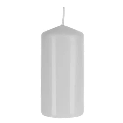 Cylinderljus vit 10x5 cm 20 h brinntid, 8-pack doftfria