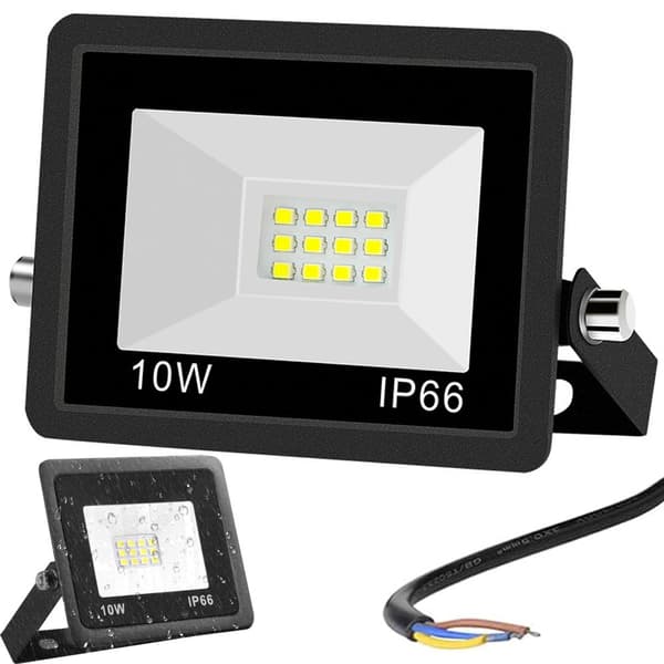 LED-projektør 10W 6000K IP66 udendørs mat sort metal