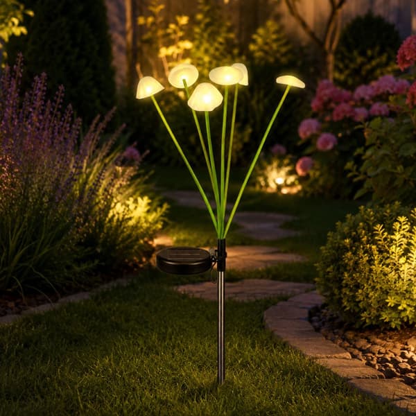 Solcellsdriven trädgårdslampa med 8 LED-svampar 3000K IP65 70 cm