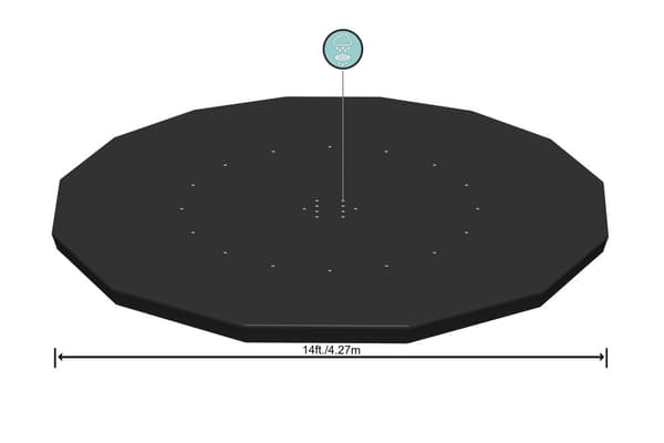 Poolöverdrag 427 cm för ram-pool med snöre och dräneringshål