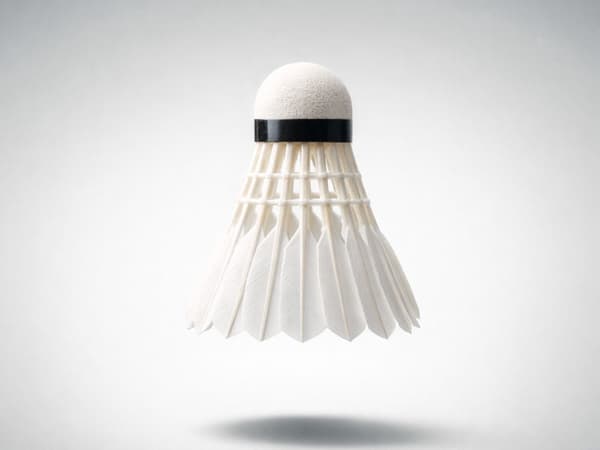 Badmintonbolde med fjer 3-pak, hvide, 8x6 cm