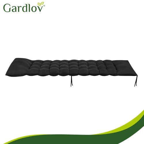 Quiltet loungesengedyn 180x56x9 cm sort bomuld/polyester vaskbar