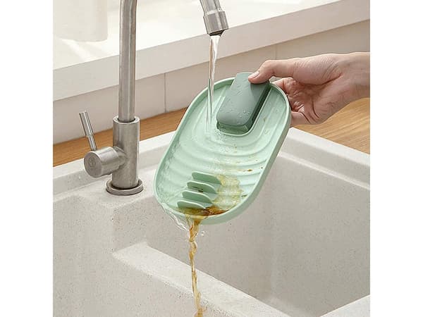Bestickställ för diskmaskin med lockstöd plast grön 18x11,5 cm
