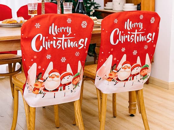 Julestolsovertræk polyester 58x48 cm 1-pak mønster sendes tilfældigt