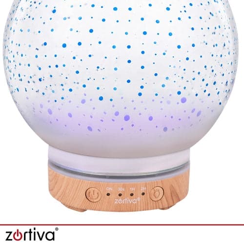 Aromadiffusor luftfuktare 200 ml med LED-nattljus, 3 doftoljor brun