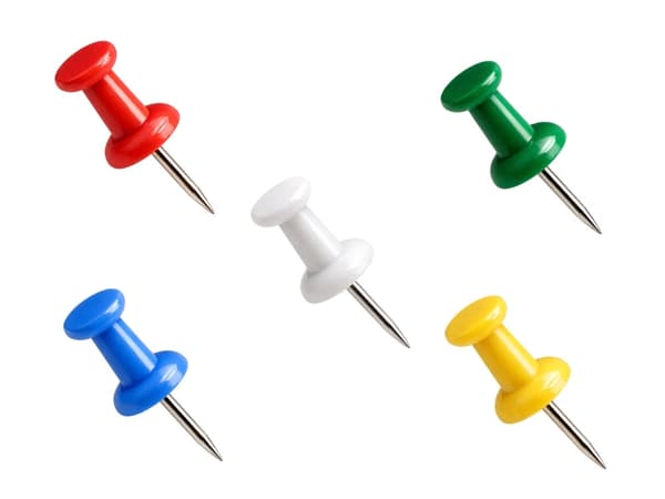 Korknåle med farvede hoveder 40-pak, metal/plast, assorterede
