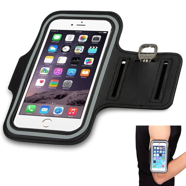 Mobilarmbånd til løb neopren sort til telefon op til 8,5x15 cm