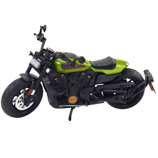 Choppermotorcykel model 1:12 metal/plast 19 cm sort/grøn