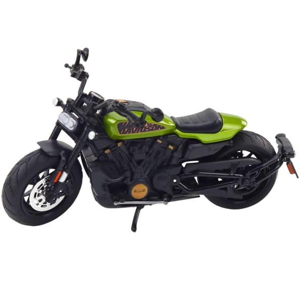 Choppermotorcykel modell 1:12 metall/plast 19 cm svart/grön