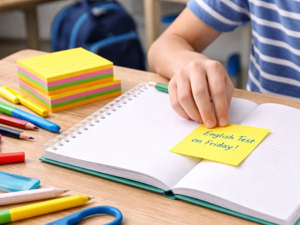 Linjerede sticky notes 76x76 mm 100 ark, selvklæbende, blandede farver