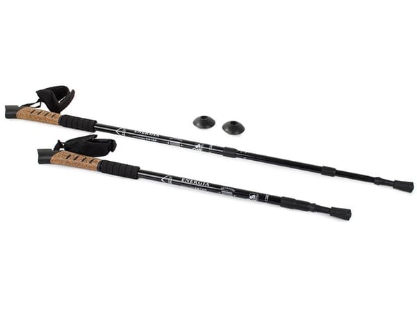 Nordic walking-stav teleskopisk 64–135 cm aluminium sort 1 stk