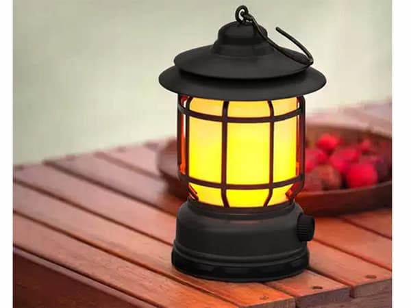 Genopladelig campinglampe LED 360° USB-C 24 cm koldhvid