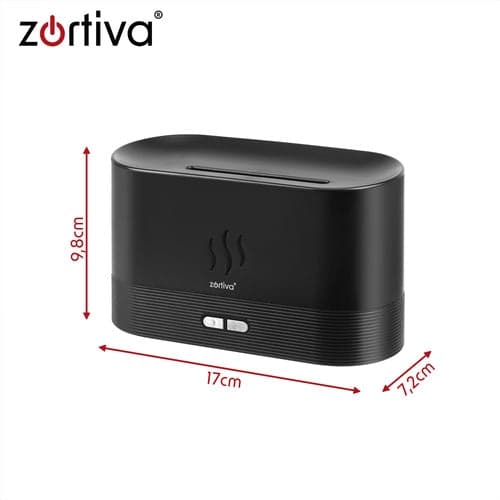 Aroma diffuser luftfuktare 180 ml med RGB LED eldeffekt, 3 doftoljor