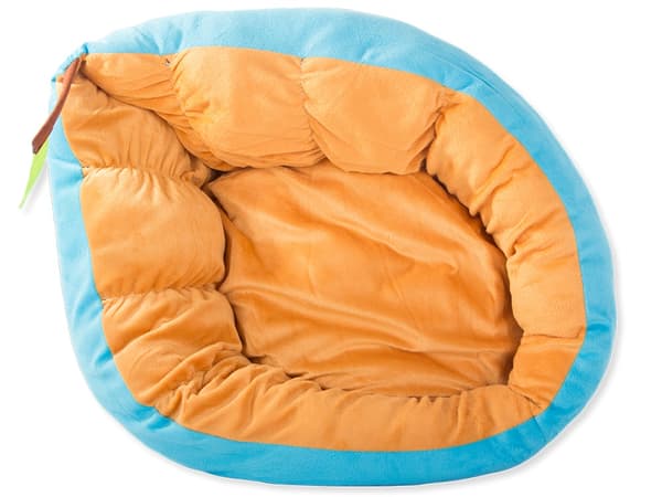 Hund- og kattebed plys bladform 52x45 cm skridsikker underside