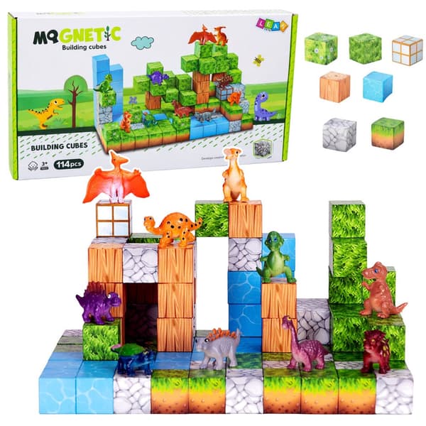 Magnetiska byggblock kuber 114-pack ABS-plast 3D byggset flerfärgad