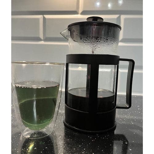 Presskanna glas 1L med rostfri sil/piston för kaffe och te