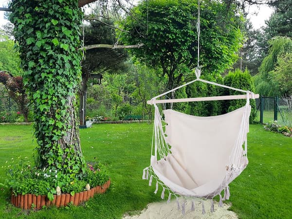 Riipputuoli (hammock chair) puuvilla/polyesteri puutangolla 90 cm