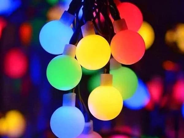 Aurinkokäyttöinen valosarja 20 LED moniväri 4,5 m 8 tilaa