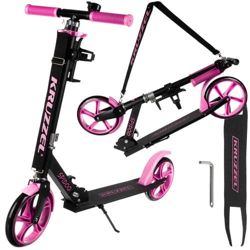 Sammenklappelig scooter til børn 200 mm hjul justerbart styr 87–98 cm sort/rosa