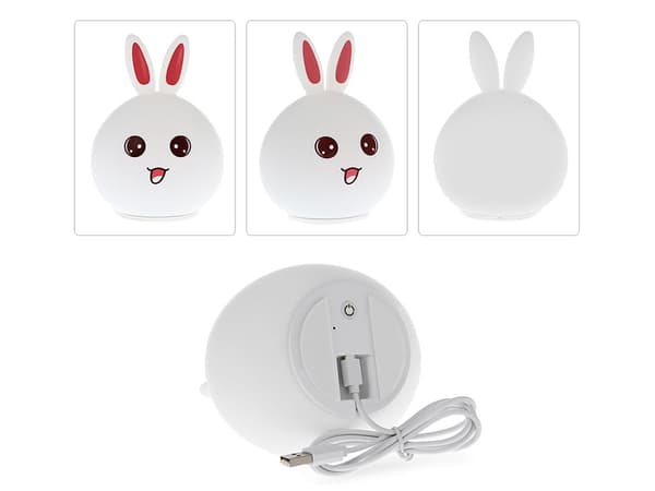 LED-yölamppu silikonikani valkoinen kosketus 5 tilaa sis. 3 x AAA
