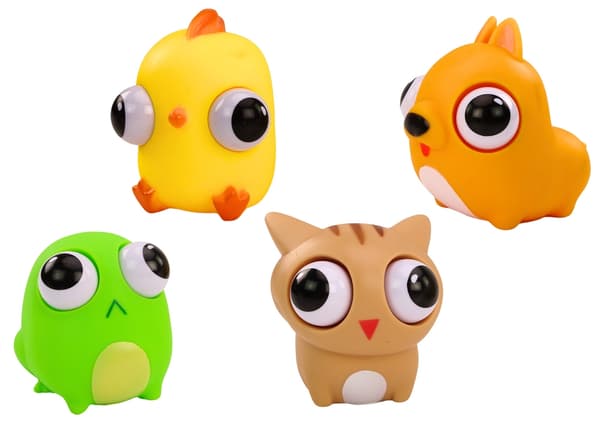Stresslegetøj squishy monster 8 cm med pop-up øjne, valgfri farve