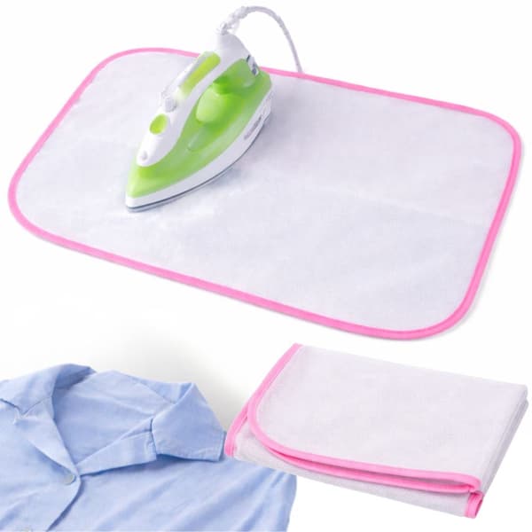 Strykskydd i mesh 50x30 cm rosa med elastisk handrem