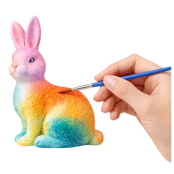 Påskägg målarset styrofoam 9 ägg + kaninfigur + 6 färger