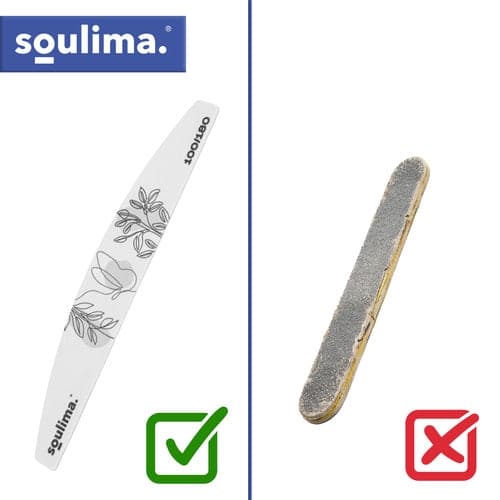 Neglefile bådform slim 100/180 zebra grå 100-pak til manicure/pedicure