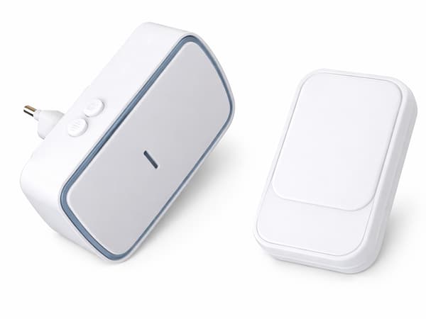 Trådlös dörrklocka batterifri knapp IP68 130 m 38 melodier vit