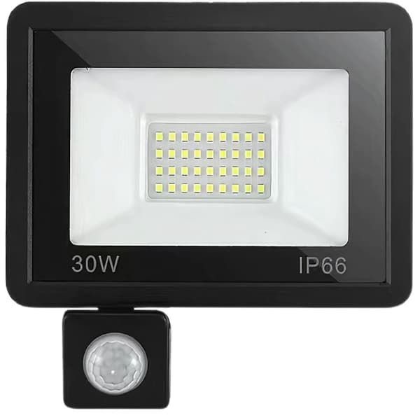 LED-strålkastare 30W 6000K kallvit med rörelse- & skymningssensor IP66