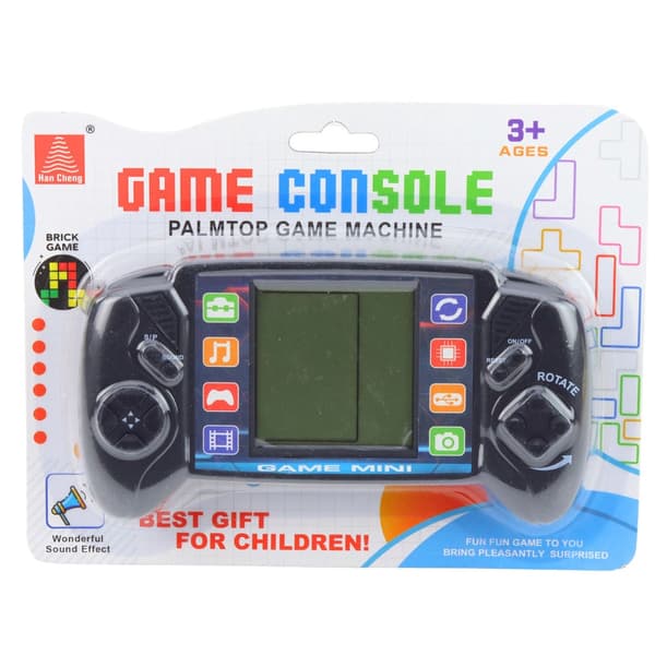 Bærbar Tetris-spilkonsol med LCD-skærm, sort, 2x AA