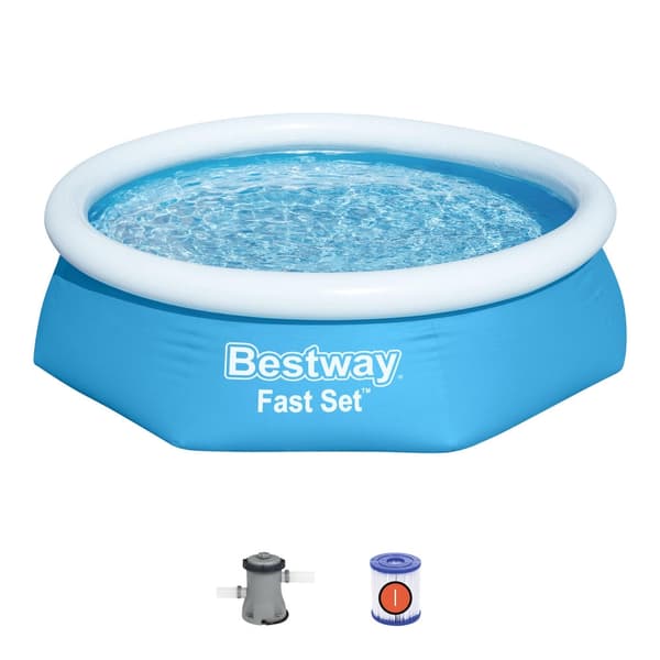 Uppblåsbar pool 244x61 cm med filterpump 1249 l/h 1880 L