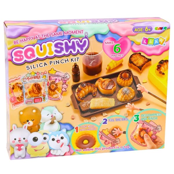 DIY squishy hobbykit bagværk 6 squishies med forme og dekorationer