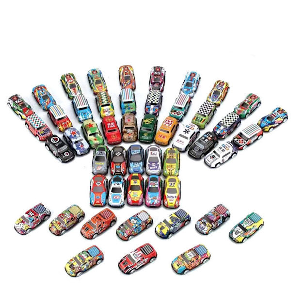 Motoriserede legetøjsbiler sæt 25-pack metal/plast 7 cm