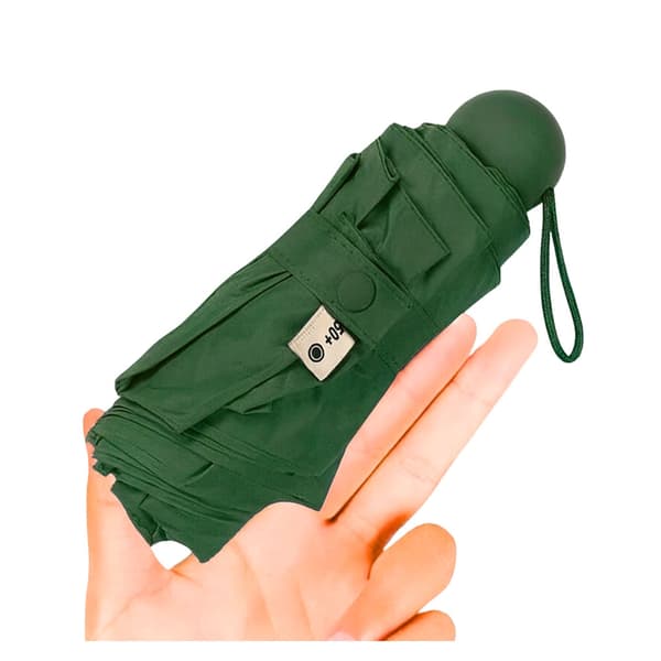 Foldbart paraply 90 cm UPF 50+ UV-beskyttelse mørkegrøn med etui