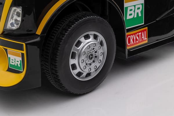 Batteribil Mercedes XMX622B med semitrailer til børn, gul