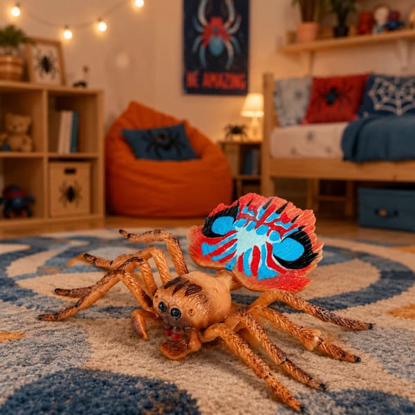 Spindelfigur tarantula i TPR-gummi 10x12x3 cm