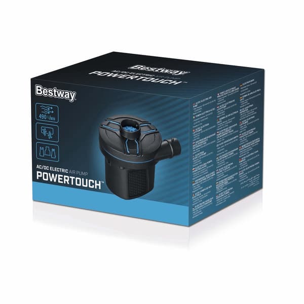 Elektrisk luftpump 490 l/min 220-240V & 12V med 3 munstycken