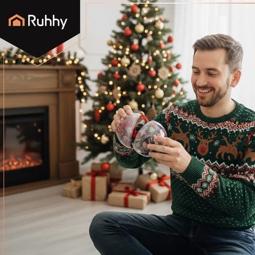 Julstrumpor bomull 3-pack unisex julmotiv stl 38-43 med julkula